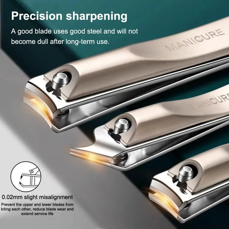 Professional Nail Clippers 5 Rotating Leather Bag Manicure Tools Home Qme