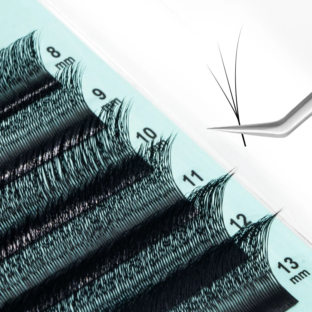 NATUHANA FOX 3D 4D 5D W-shaped Eyelash Extension Cat Eye Long Tail Qme FOX 3D W C 0.07mm|9mm