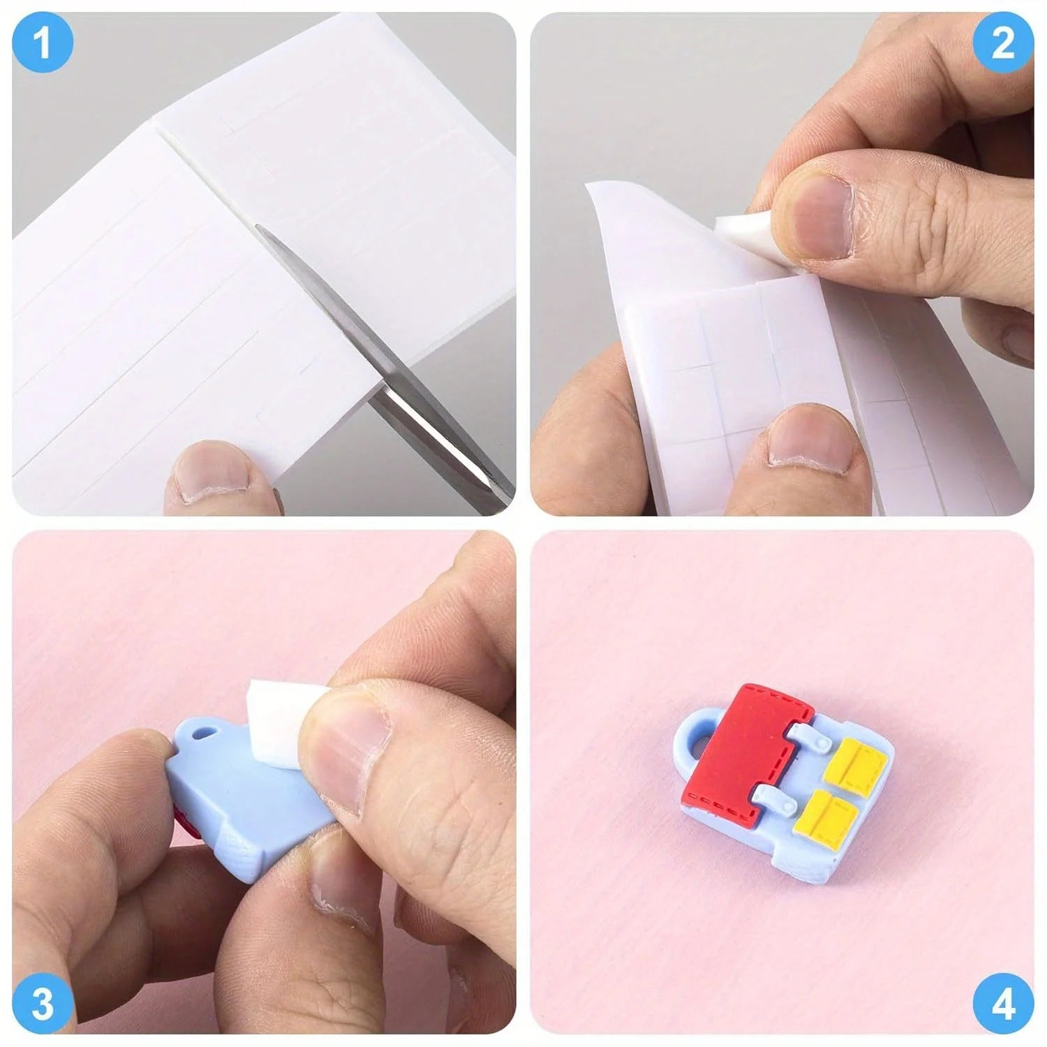 Foam adhesive square sheet, double-sided self-adhesive dots, pre-cut square strip-shaped foam tape, suitable for DIY art Qme