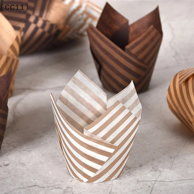 CC1150pcs Sets Tulip Muffin Cupcake Paper Cups Oilproof Cupcakes Qme