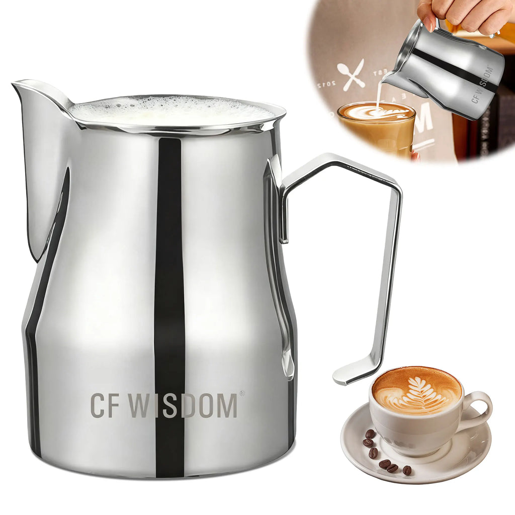Milk Frothing Pitcher Stainless Steel Frother Cup Latte Art Espresso Qme