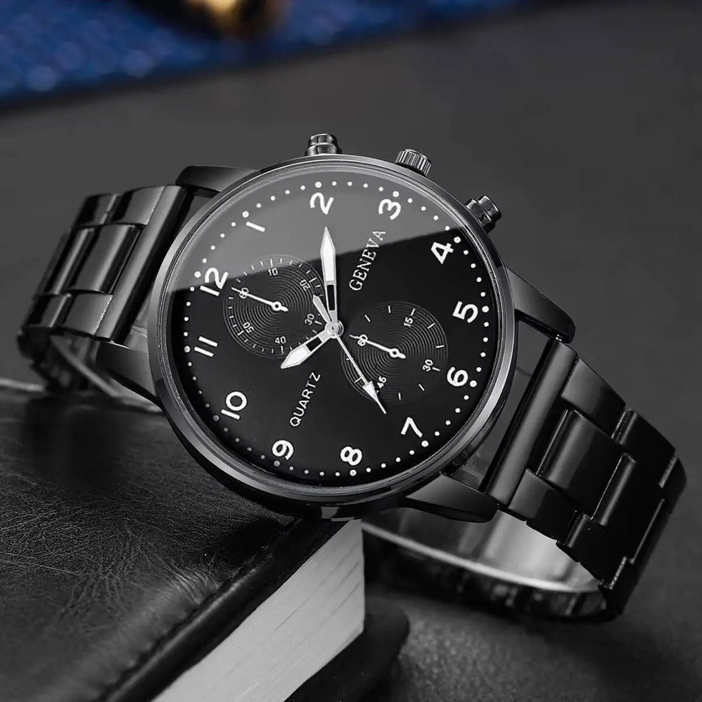 Fashion Men's Business Watches Luxury Quartz Wrist Watch for Man Black Watch Men's Watch Homo (Without Box) Qme