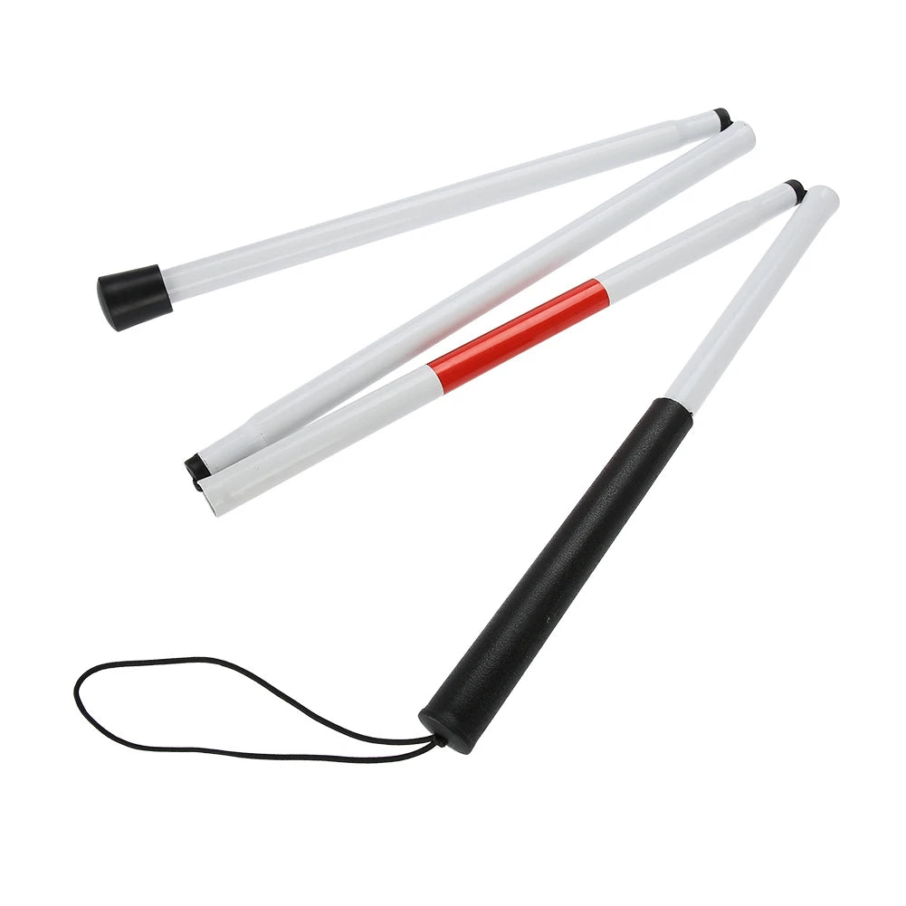 Foldable Walking Stick Folding Foldable Reflective Cane Crutch Portable Anti Shock Walking Stick Blind People Folding Cane Qme
