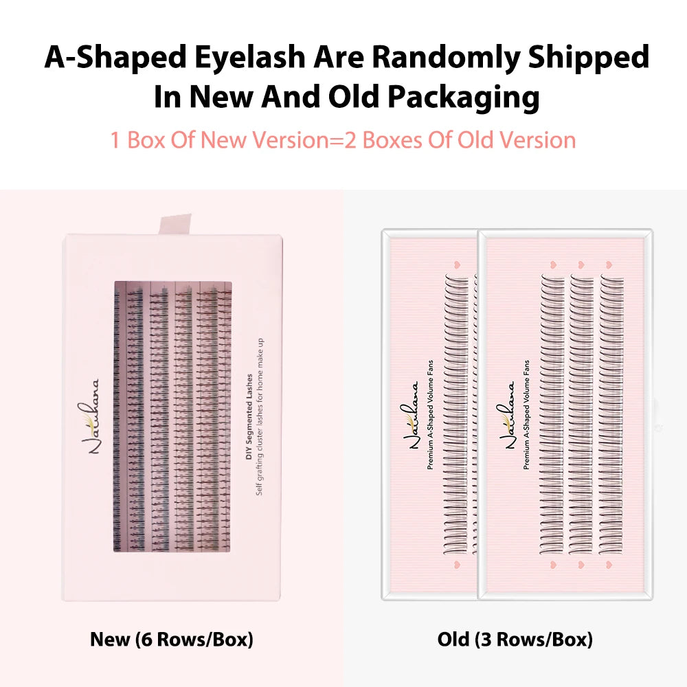 NATUHANA M Shaped Lashes Individual Premade Volume Fans Natural Qme