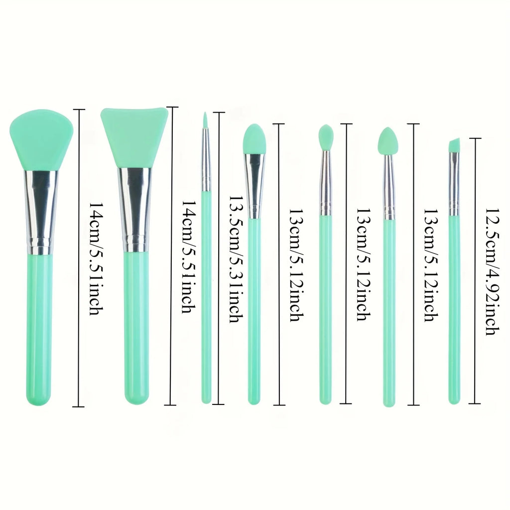 7pcs Silicone Brush Applicator Kit for Resin Epoxy Art Crafting And Cream Makeup Products Qme