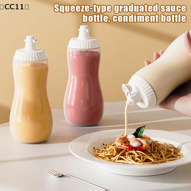 Large Squeeze Condiment Bottles Nozzles Ketchup BBQ Sauces Olive Oil Qme