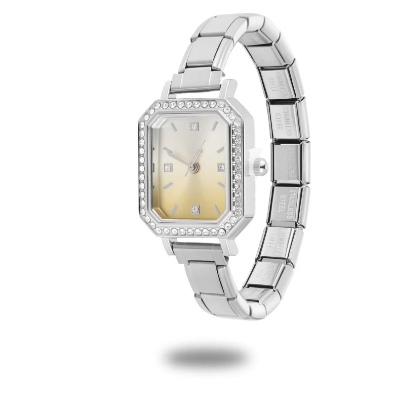 Butterfly Shape Numbers Dial Stainless Steel Watch Bracelet Men
