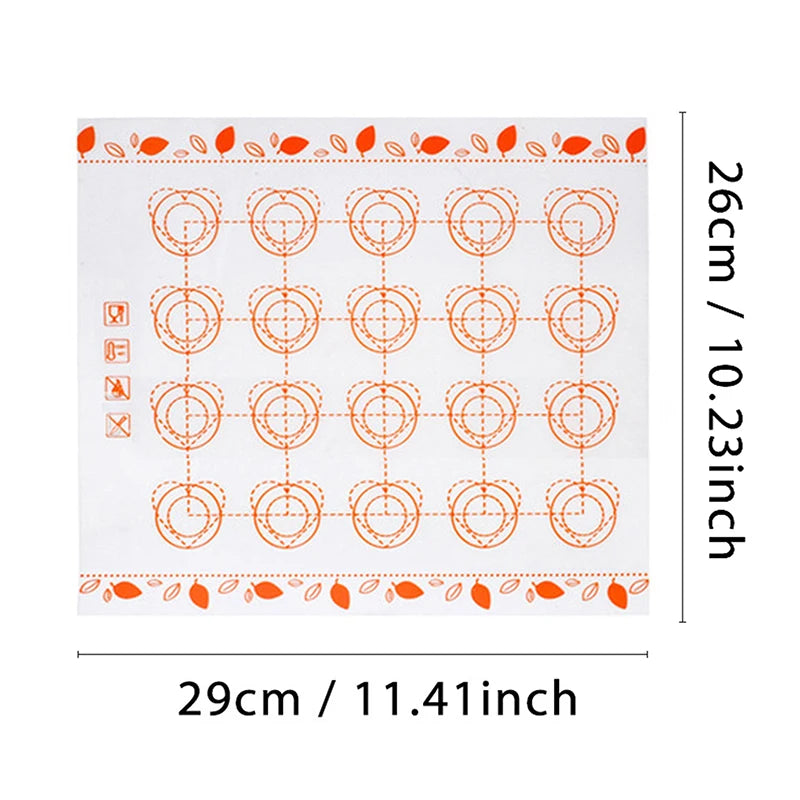 Silicone Macaron Baking Mat Non Stick Fondant Cookie Pad Oven Qme Orange