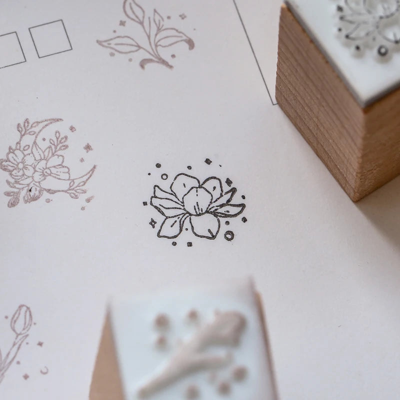Forest Style Floral & Plant Wooden Stamp Set 16PCS/Box, Decor for Junk Journals, Greeting Cards & Envelopes Qme