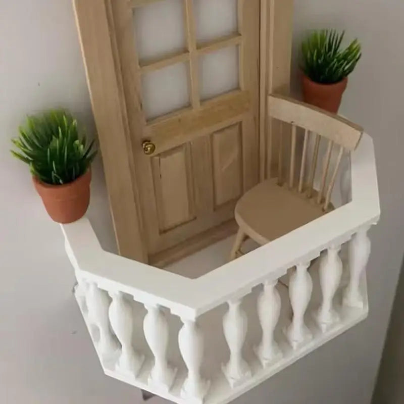 Collectors Miniature Scenes DIY Dollhouse Accessories Balcony Railing Qme