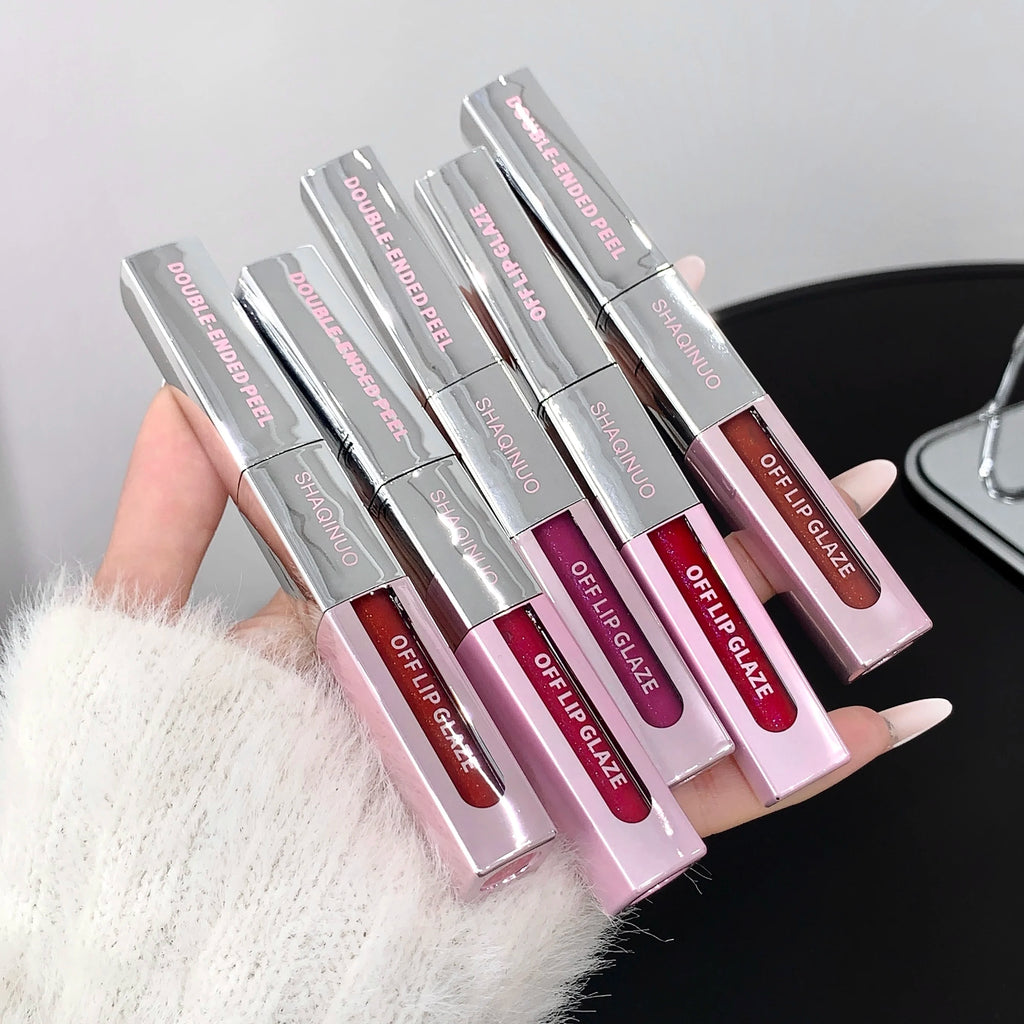 SHAQINUO Peel Off Stain Lip Oil Duo Dual Action Treatment Instant Qme