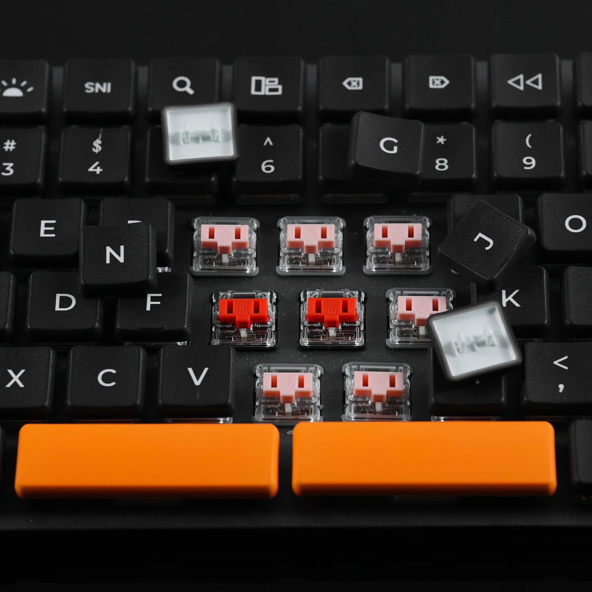 CHOSFOX Low Profile PBT Choc Keycaps for Kailh 1350 Low Profile Switch Mechanical Keyboard Ultra Thin Keycaps Qme