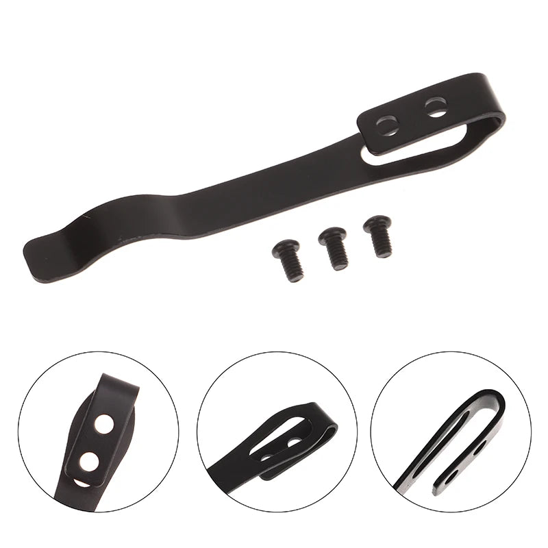 Stainless Steel Back Clip Pocket Knife Waist Folding Knives Handle Qme