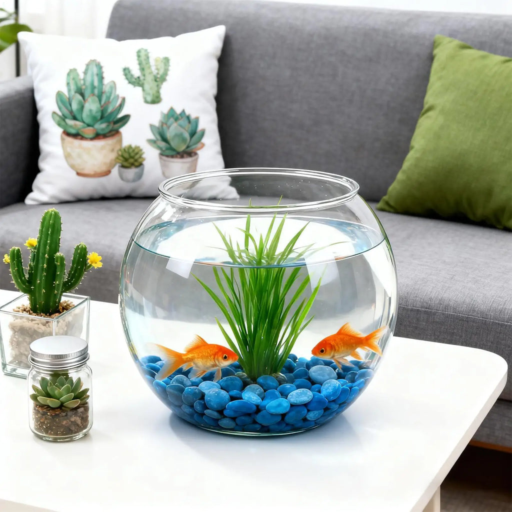Mini Fish Bowl Clear Shatter-Resistant Aquarium Accessories Aquarium Fish Bowl for Party Decorations Home Event Indoor Desk Qme