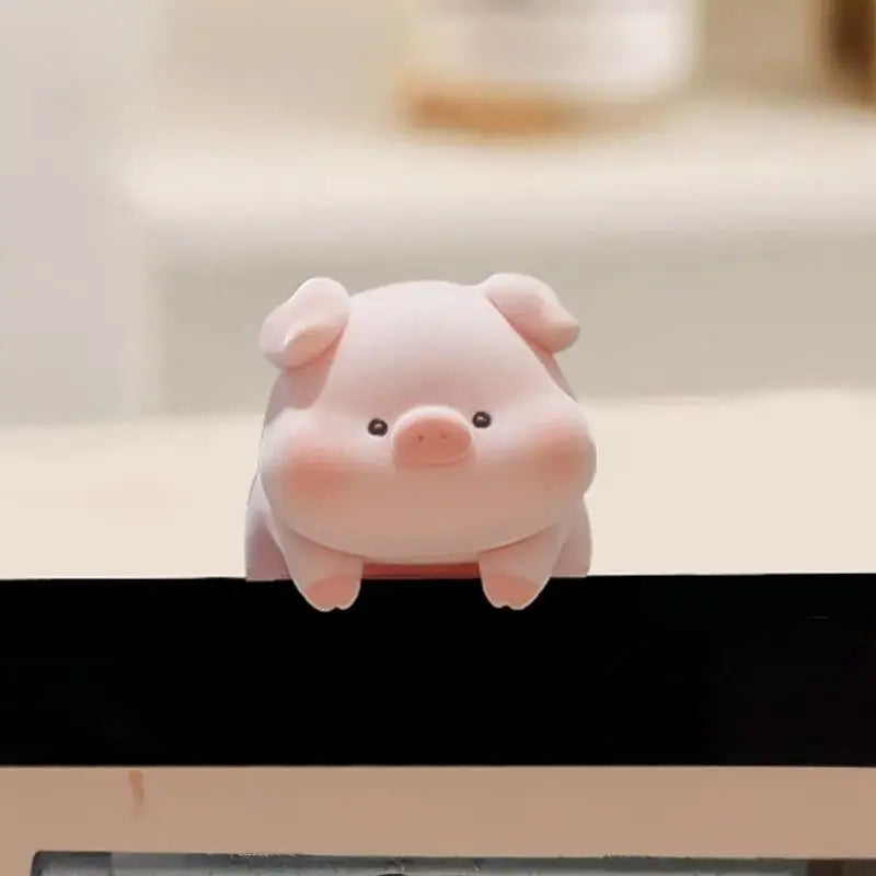 Doll Flocking Computer Monitor Decoration Panda Dog Desk Ornament Qme A1