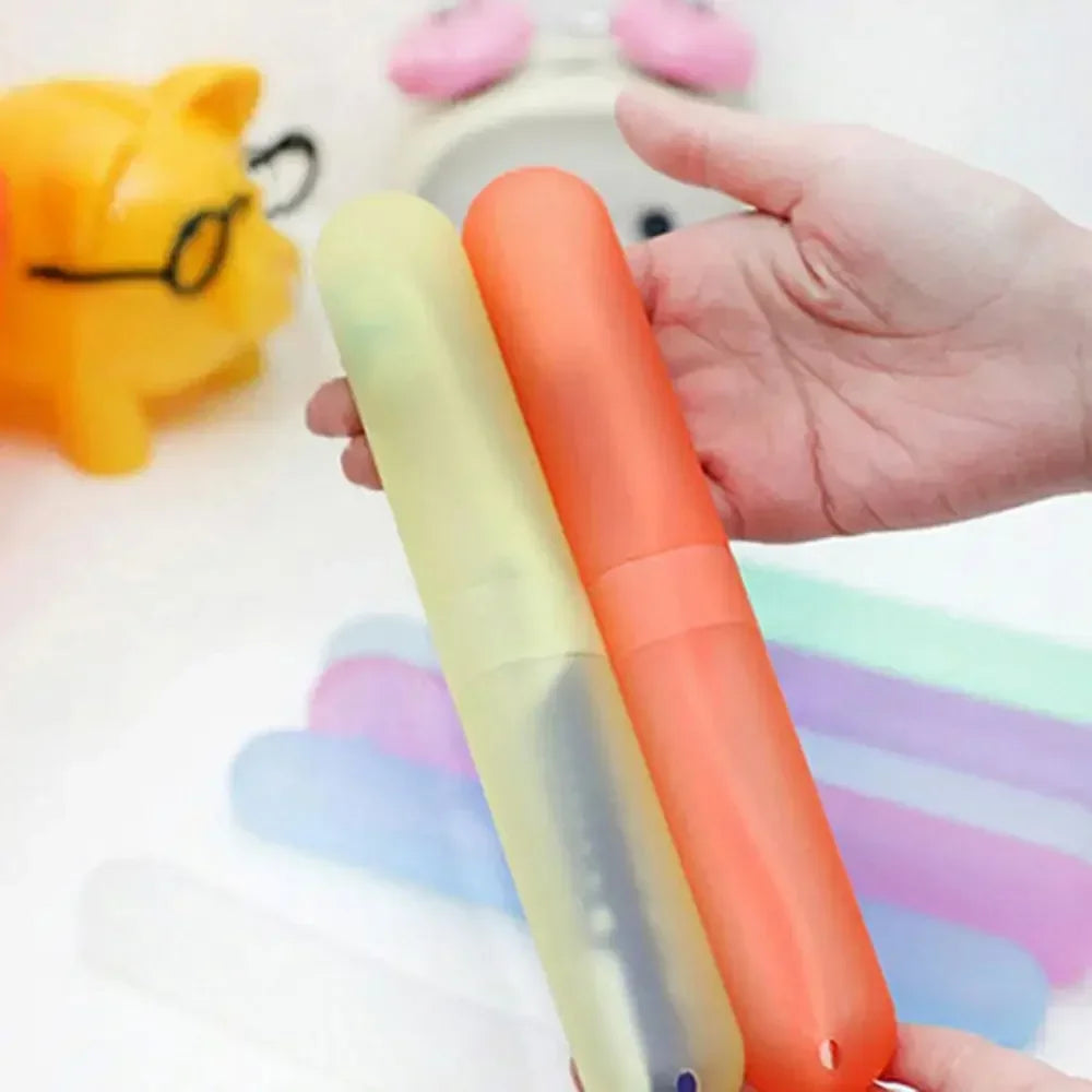 Travel Portable Toothbrush Box Breathable Toothbrush Storage Box Frosted Dustproof Toothbrush Protection Boxes Cover Qme