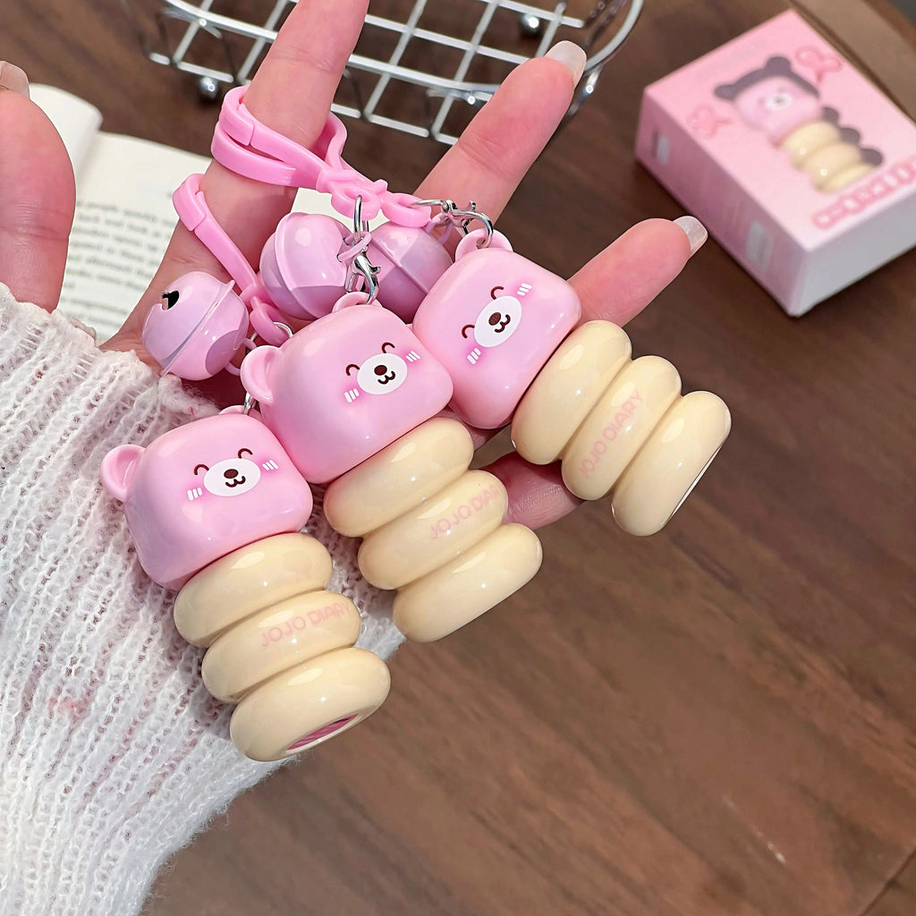 JOJO DAILY Pink Bear Pendant Velvet Matte Lip Cream Black Rabbit Qme