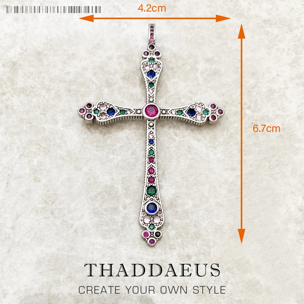 Pendant Majestic Cross & Crown Jewelry Europe 925 Sterling Silver Symbolism Promises Shield And Certaint Gift For Woman Men Qme 9