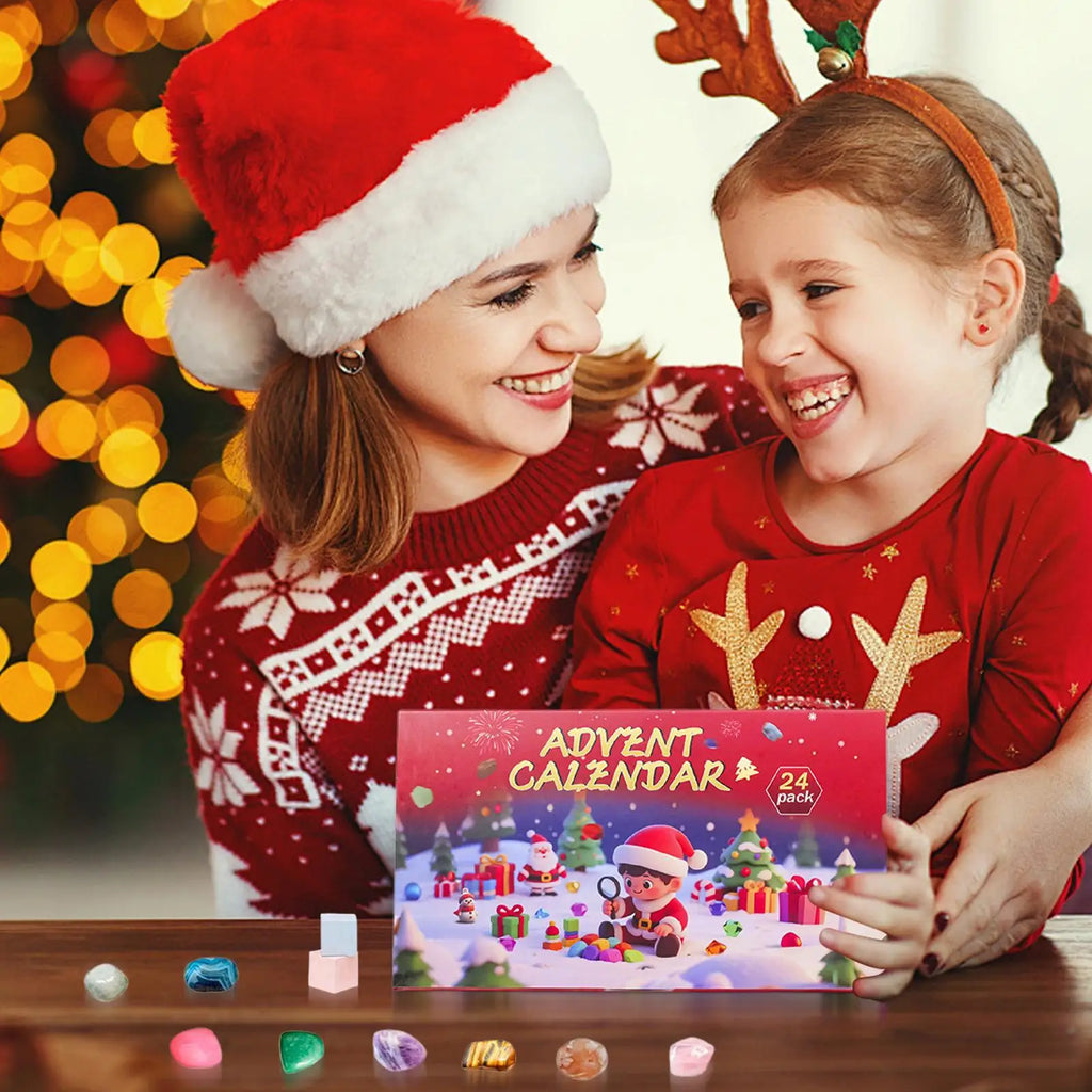 Christmas Calendar Advent Rock Stone Digging Theme 24 Boxes Holiday Qme