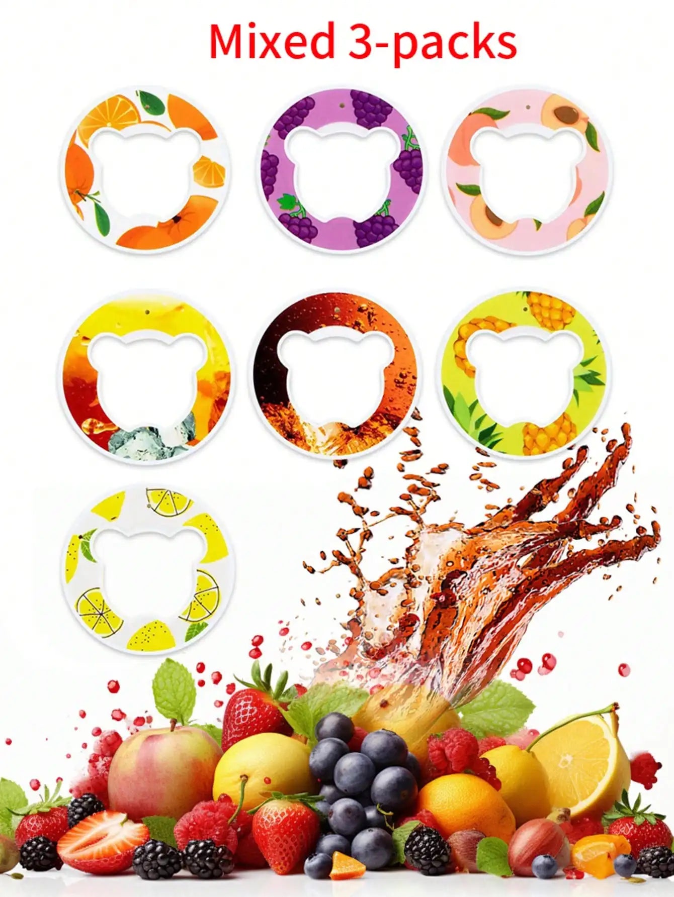 Random Flavored Aromatic Ring Various Fruit Beverage Flavor Pods Qme Mixed random 3PCS