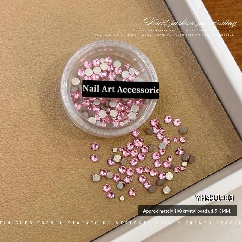 Glitter Glass Crystal Rhinestones Clear Flat Back Personalized Nail Qme 3
