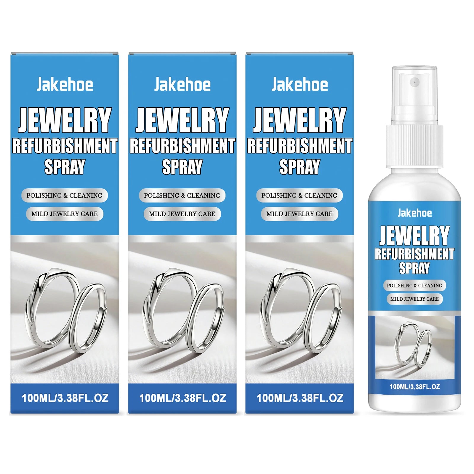 Jewelry Care Cleaning Agent Cleaning Dirt Remove Oxidation Polishingwatch Chain Jewelry Renovation Decoration Cleaning Solution Qme 3 x 100ml Boxed