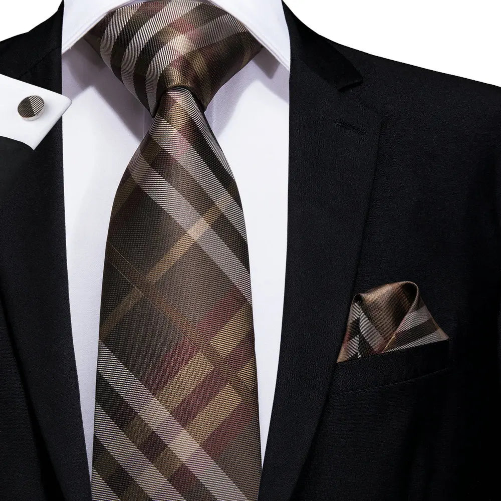 Hi-Tie Designer Mens Tie Luxury Handmade Geometric Necktie Silk Woven Tie Set For Men Business Wedding Neck Tie Square Cufflinks Qme SN-3014