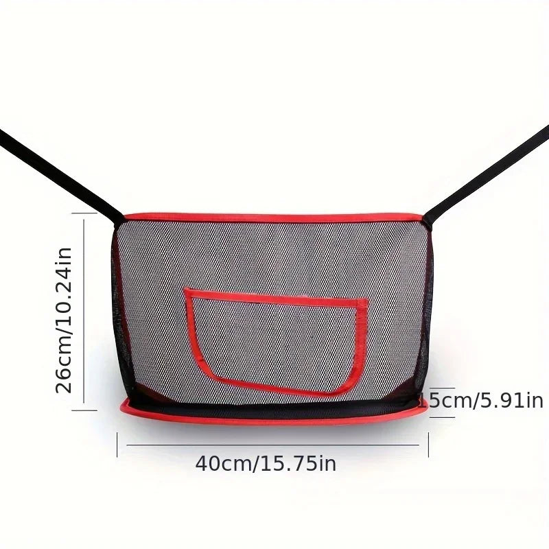 Maximize Your Car's Storage Space with this Large Capacity Car Seat Net Pocket! Qme
