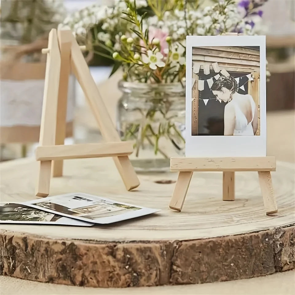 10 desktop mini desktop small picture stands, wooden sketching folding oil painting stands, photo frames Qme