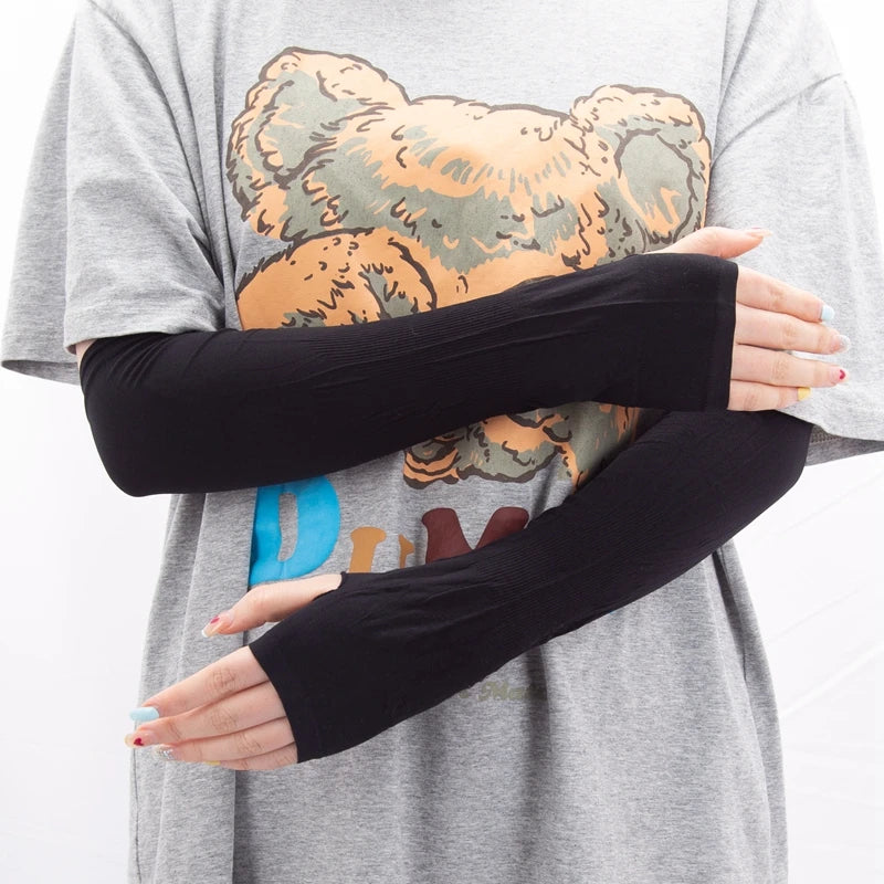 Women Sun Protective Sleeves Long Gloves Breathable Quick Dry Men Qme
