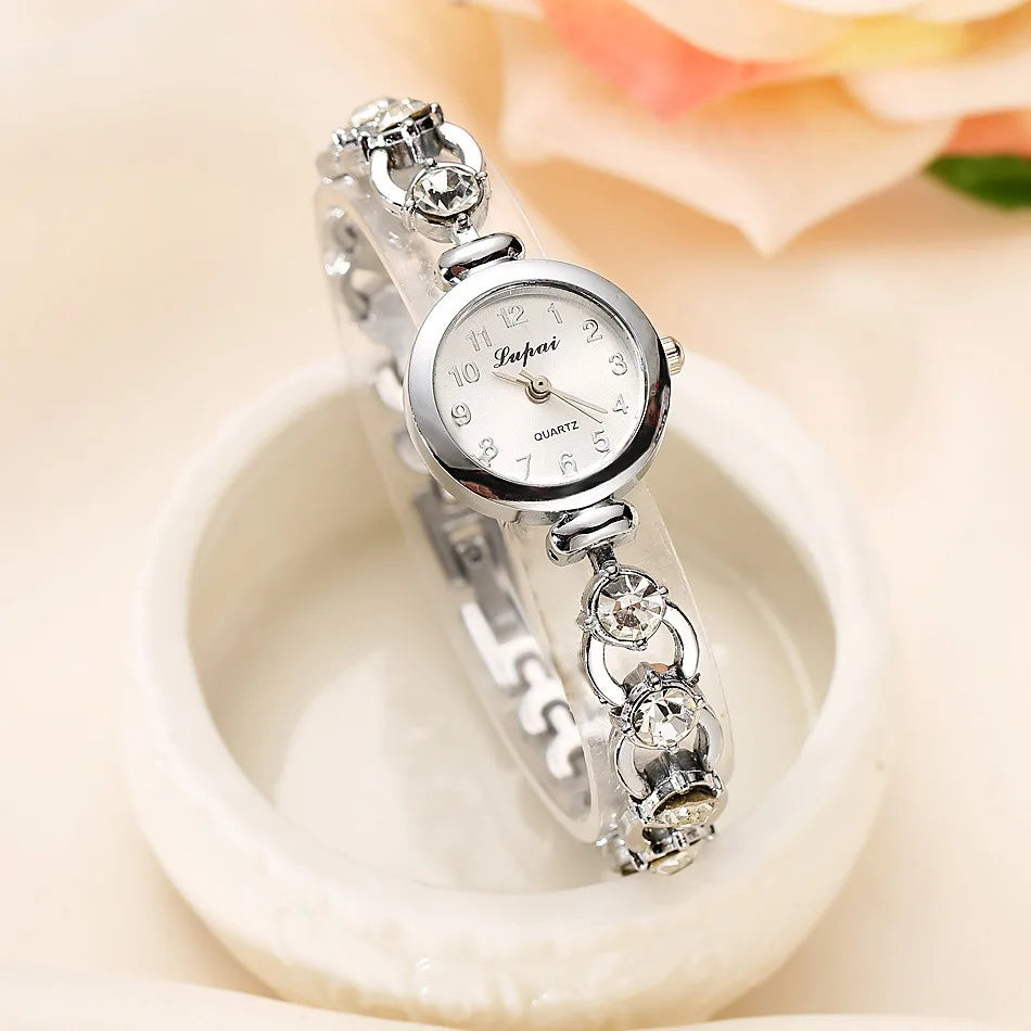 Ladies’ Luxury Business Watch Fashion Classic shiny Bracelet Reloj With Round Case Shape Women Elegant Quartz Diamond Wristwatch Qme