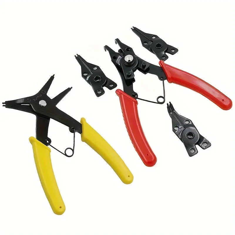 4-In-1 Multifunctional Pliers with 4 Interchangeable Heads, Including Circlip Pliers And Angle Pliers, Designed for Automotive Qme