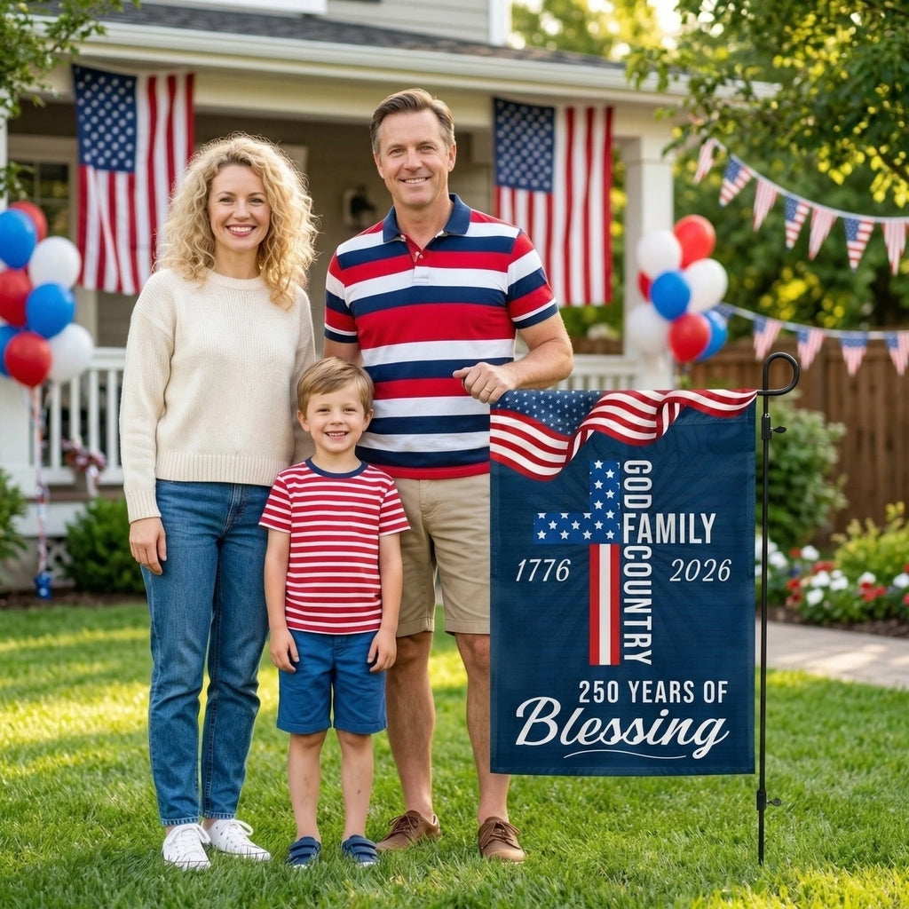 250th Anniversary Independence Day Patriotic Decoration Religious Garden Decor Flag American Banner Suitable for Celebrations Qme