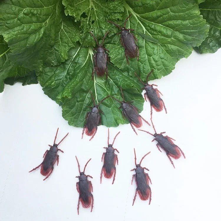 5-50Pcs Halloween gadget Plastic Cockroaches Joke Decoration Props Rubber Toy Gags Practical Jokes Toys Plastic Bugs Cockroach Qme