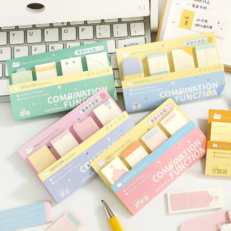 Kawaii Stickers 120/720 Sheets Bookmarks Memo Pad Cute Notepad Sticky Notes Pack School Office Supplies Aesthetic Stationery Qme