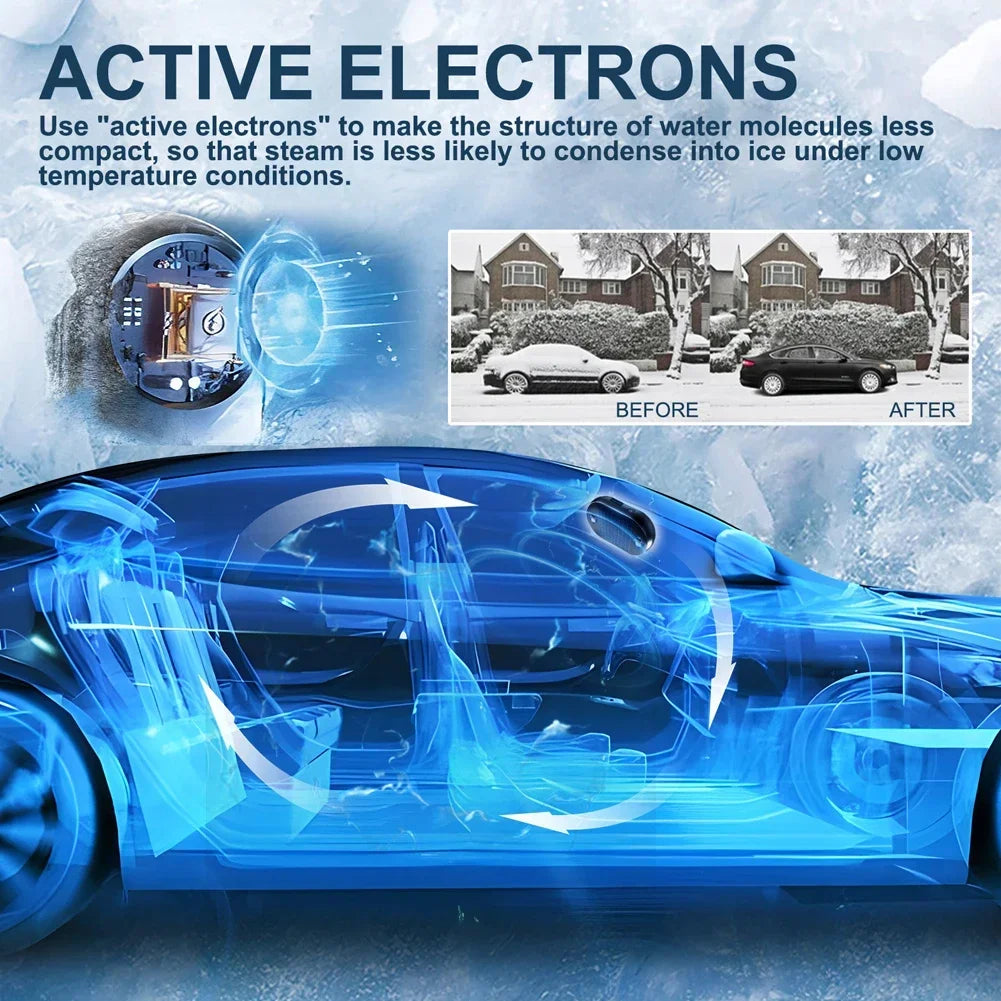 Solar Antifreeze Electromagnetic Molecular Windshield Car Snow Removal Instrument Window Glass Defogging & Defrosting & Deicing Qme