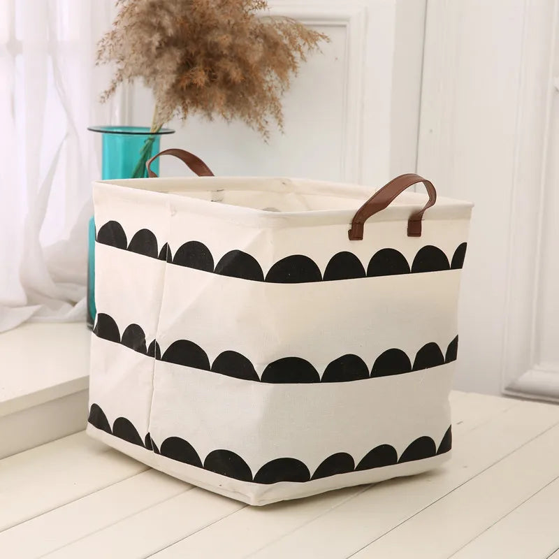 Organizer Bag Cotton and Linen Dirty Clothes Laundry Basket Foldable Laundry Basket Storage Household Sundries Storage Basket Qme SEMICIRCLE