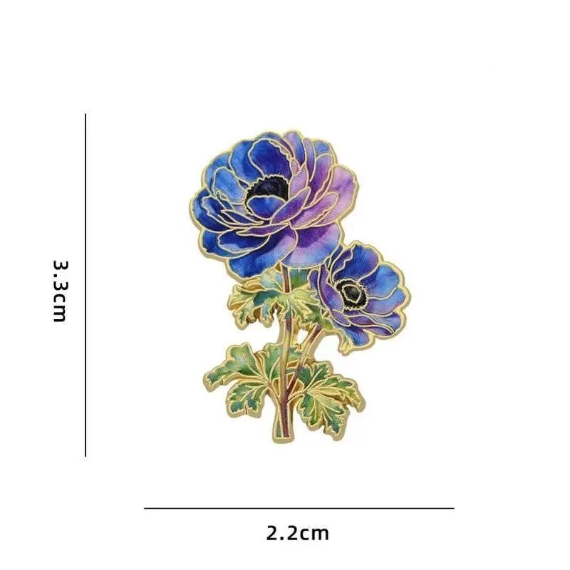 Fashion Elegant Botanical Enamel Flower Pins Assorted Plant Lapel Brooches Nature Badges For Womens Fashion Jewelry Accessories Qme A4