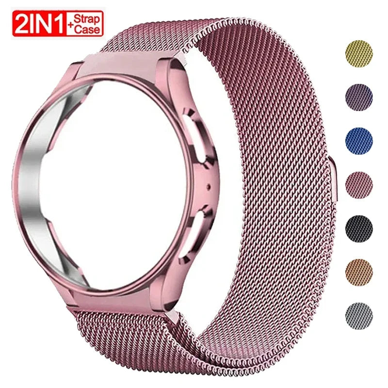 Strap + TPU Case For Samsung Galaxy Watch 6 Classic 43mm 47 42mm No Gaps Metal Bracelet Galaxy Watch Qme
