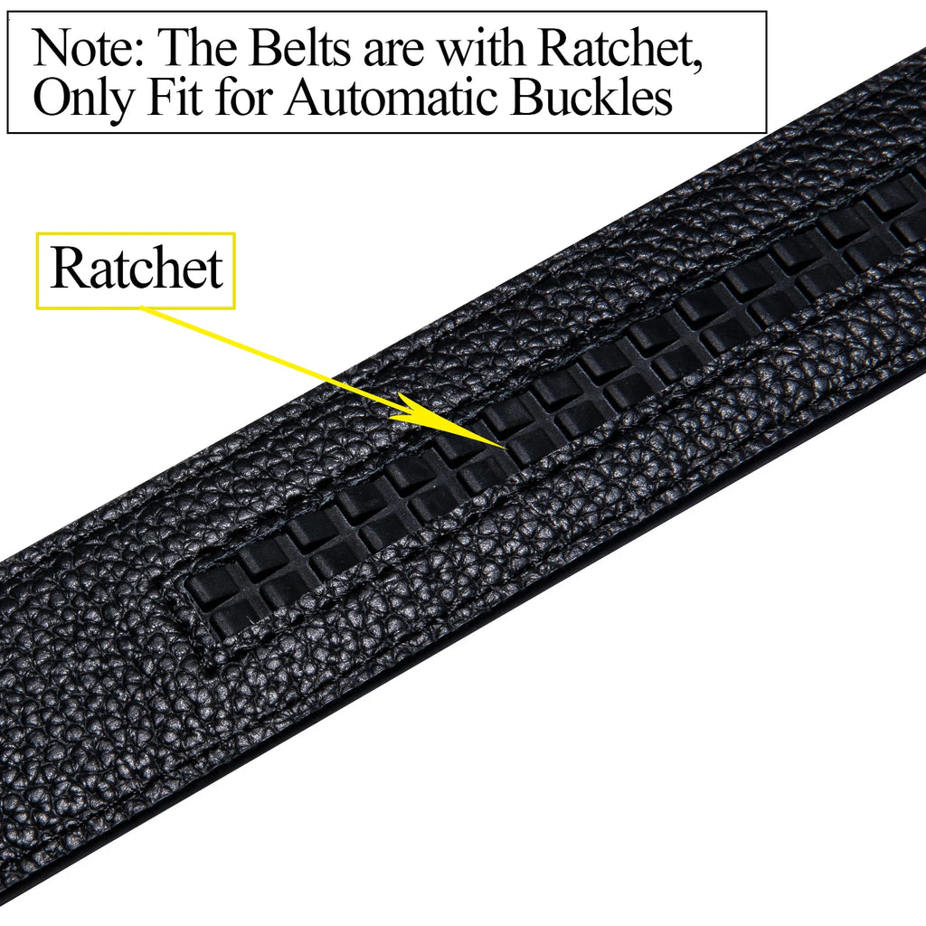 Men's Belt Without Buckle Cowskin Leather No Automatic Replacement Qme