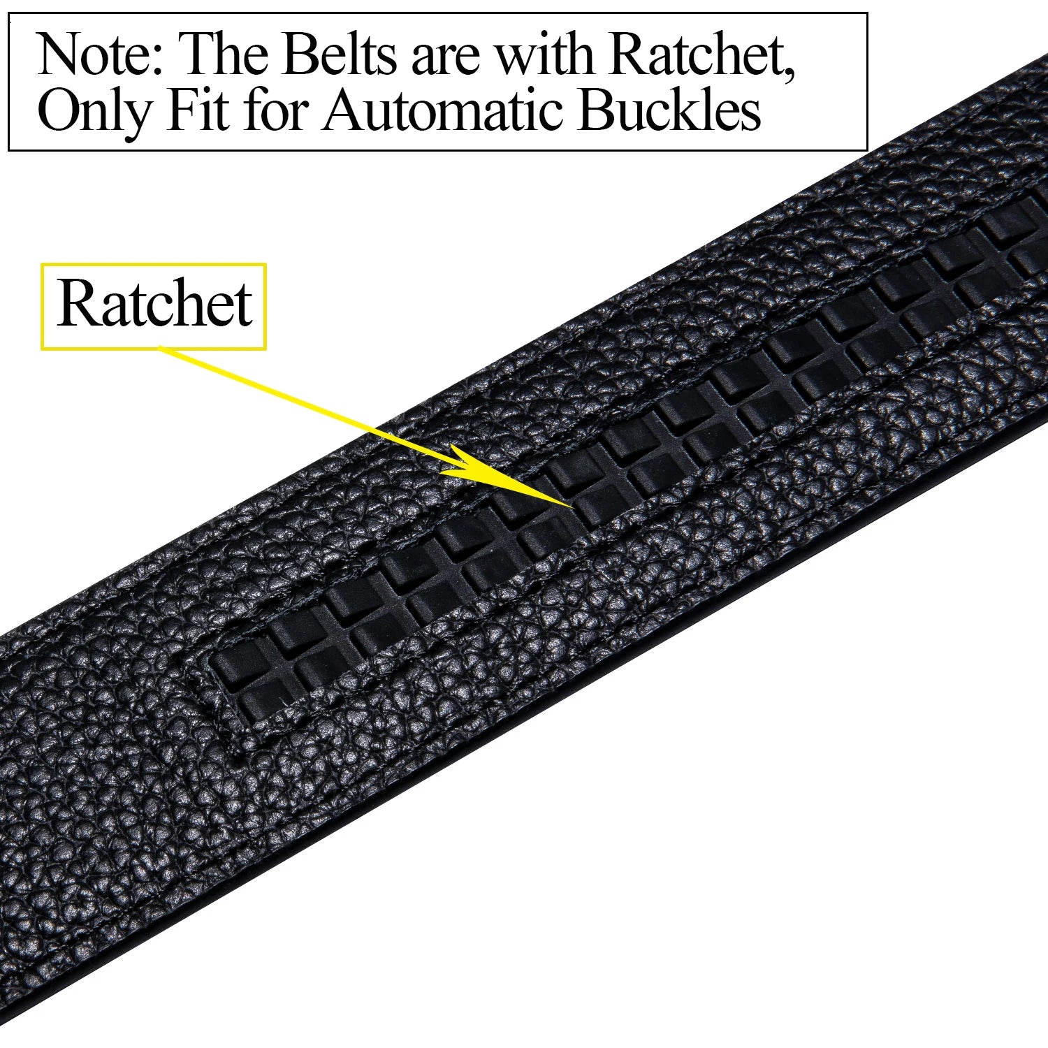 Men's Belt Without Buckle Cowskin Leather No Automatic Replacement Qme