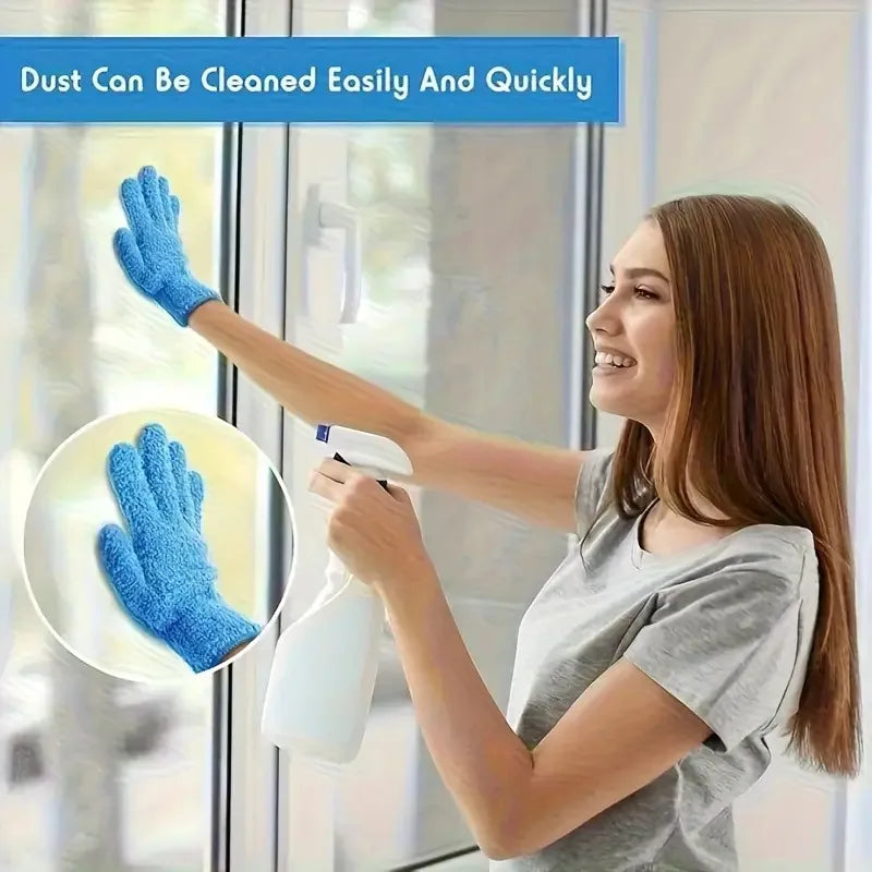 Ultra-Fine Microfiber Dusting Gloves- Elastic And Breathable, Easily Cleans Dust from Cars, Boats, Rvs, And Plant Surfaces Qme