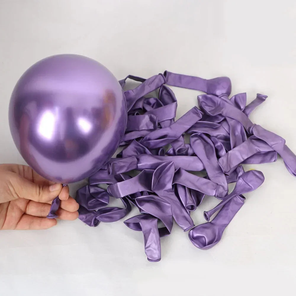 50Pcs Pink Purple Balloons 10 Inch Confetti Metallic Latex Balloons Party Wedding Birthday Decor Decorations Qme