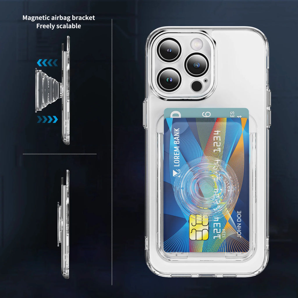 Magsafe Transparent Magnetic Card Bag Airbag Holder Suitable Iphone Qme