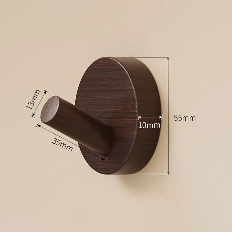 Simple Solid Wood Hook Walnut Hanging Hanger Bathroom Wall Bedroom Qme A2