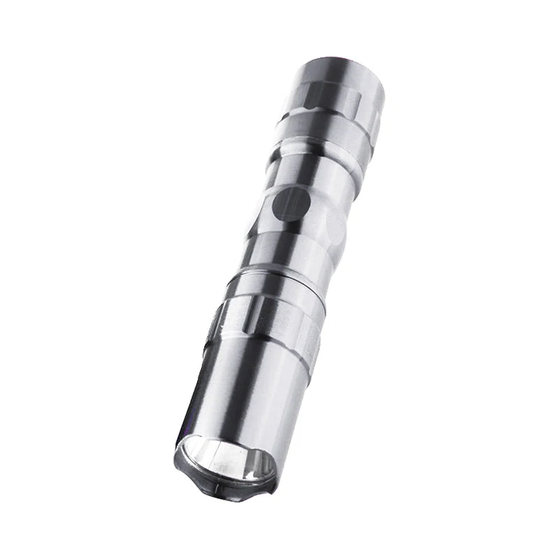 Led Mini Strong Light Flashlight 3W Aluminum Alloy Portable Small Qme silvery