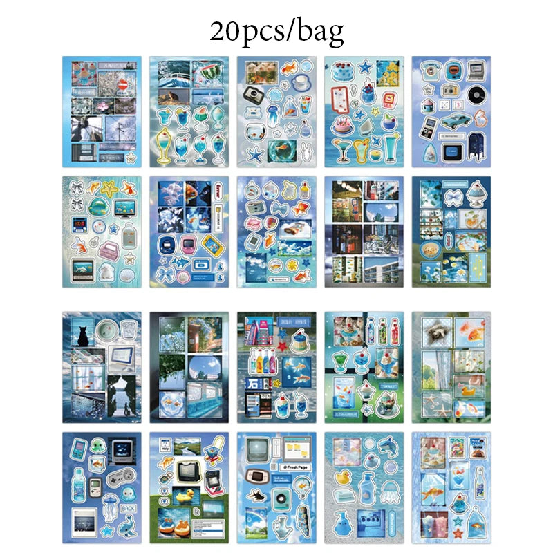 Healing Life PET Sticker Book, Stress-Relief Creative Material, Must-Have for Students & Stationery Lovers Qme C