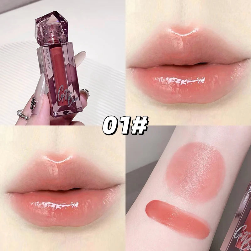 Gege Bear Mirror Lip Glaze Watery Shimmering Light Gloss Makeup 6 Qme GX1319-1