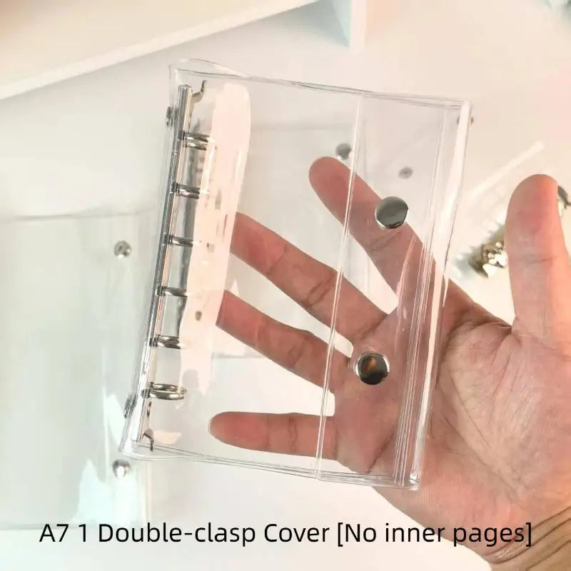 Clear PVC Ring Binder Waterproof Snap Closure Transparent File School Qme 1 A7
