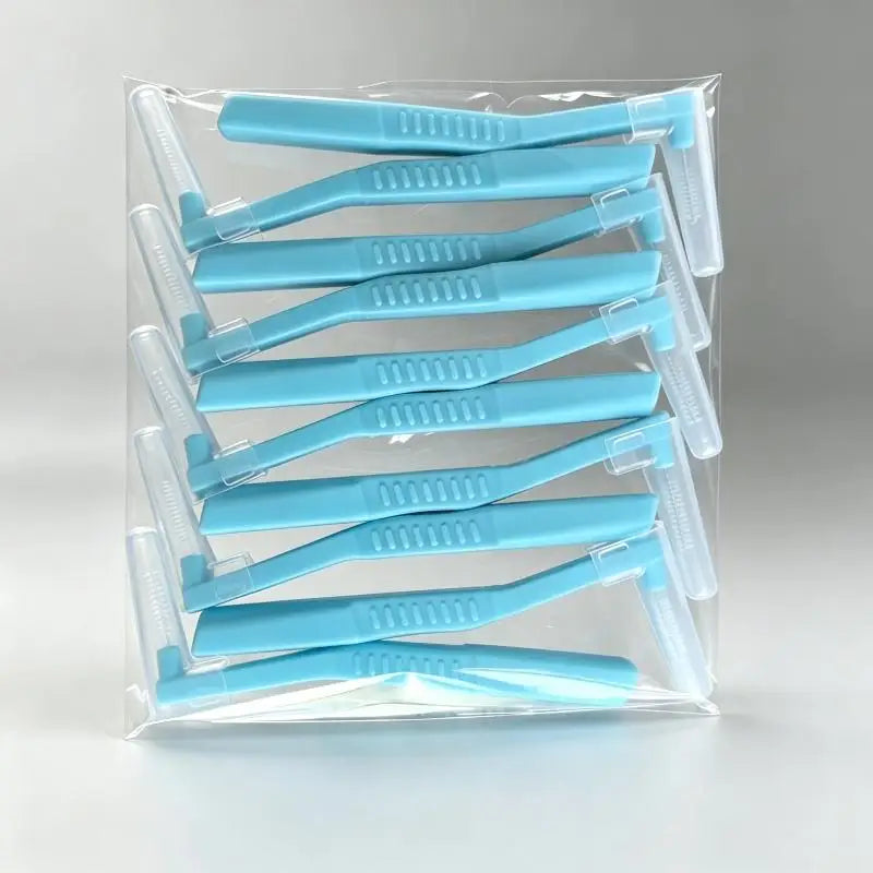 Interdental Brushes Eco-friendly Soft Bristles Assorted Sizes Qme 10pcs Sky blue